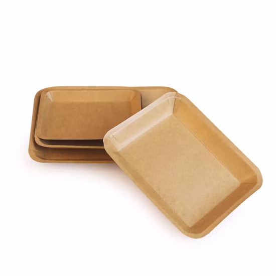 New Design Style Food Grade Fresh Fruit Protection Environmental Coated Natural Kraft Paper Tray