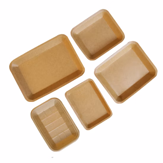 New Design Style Food Grade Fresh Fruit Protection Environmental Coated Natural Kraft Paper Tray