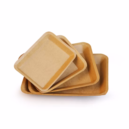 New Design Style Food Grade Fresh Fruit Protection Environmental Coated Natural Kraft Paper Tray