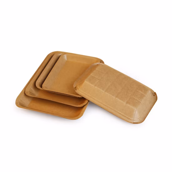 New Design Style Food Grade Fresh Fruit Protection Environmental Coated Natural Kraft Paper Tray
