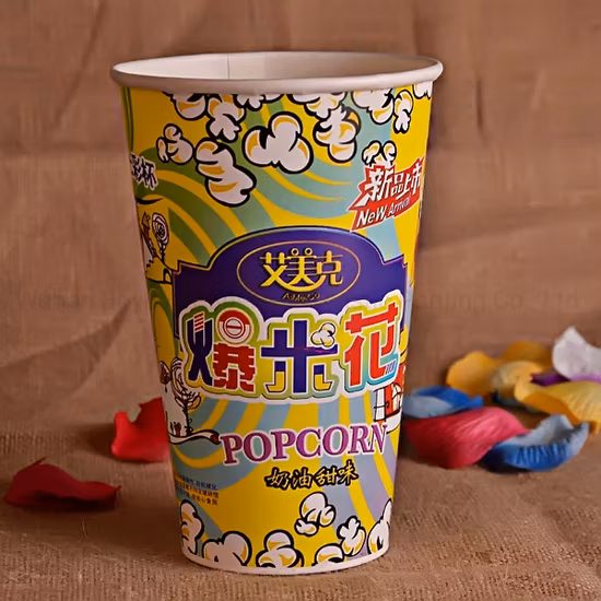 Leve embora papel descartável de tamanho grande copo de comida recipiente de papel balde de papel