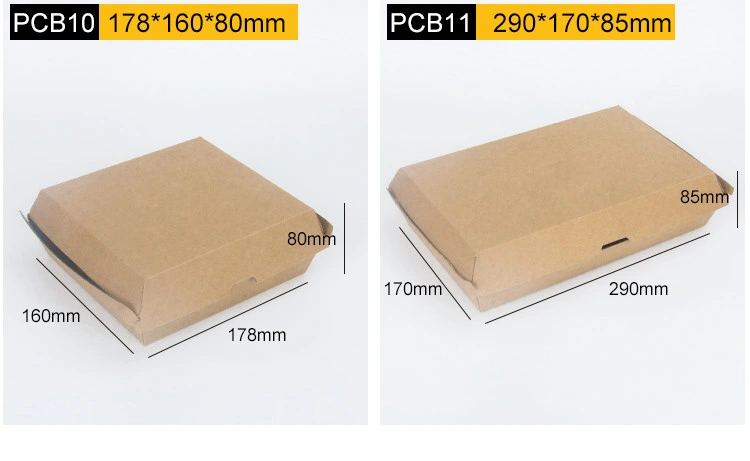 Custom Full Color Brown White Square Large Mini Disposable Corrugated Take out Folding Paper Food Packaging Burger Box