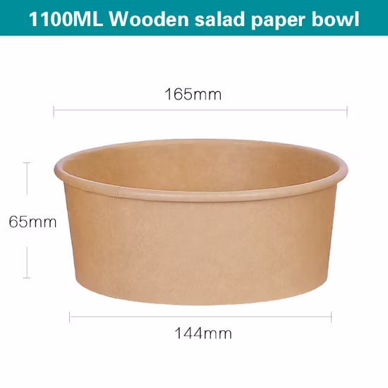 500ml/750ml Salada Marrom Cozinha Alta Qualidade Disponíveis Tigela de Papel Kraft