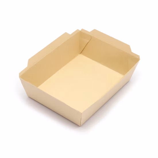 Bandeja descartável de papel Kraft ou fibra de bambu para batatas fritas