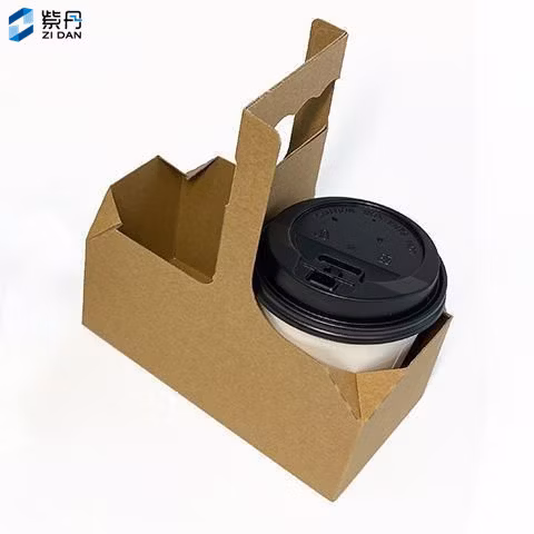 Porta Copo Leite Chá Embalagem Café Papel Kraft Bandeja Porta Copo