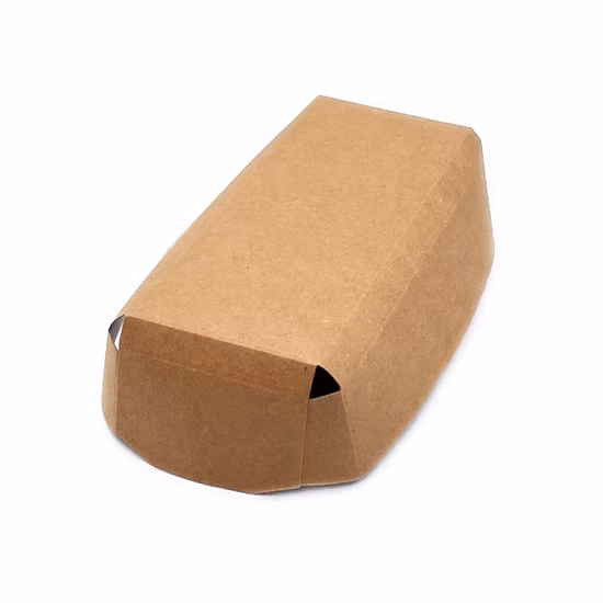 Bandejas de papel descartáveis ​​para comida Papel kraft marrom Bandeja para comida de cachorro-quente