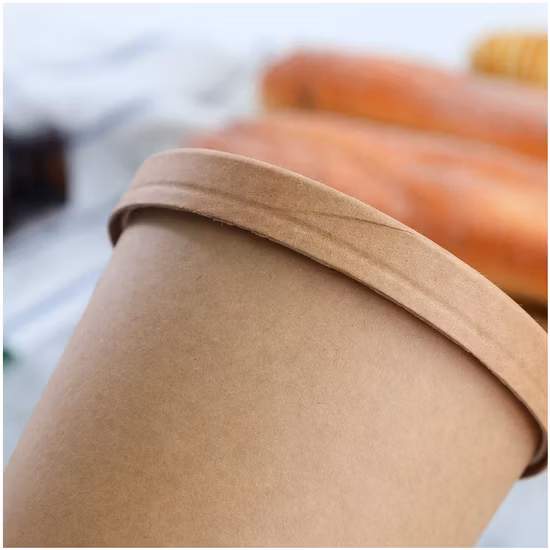 Tigela de sopa de papel kraft para alimentos descartáveis ​​copo de papel para sorvete tigela redonda para viagem