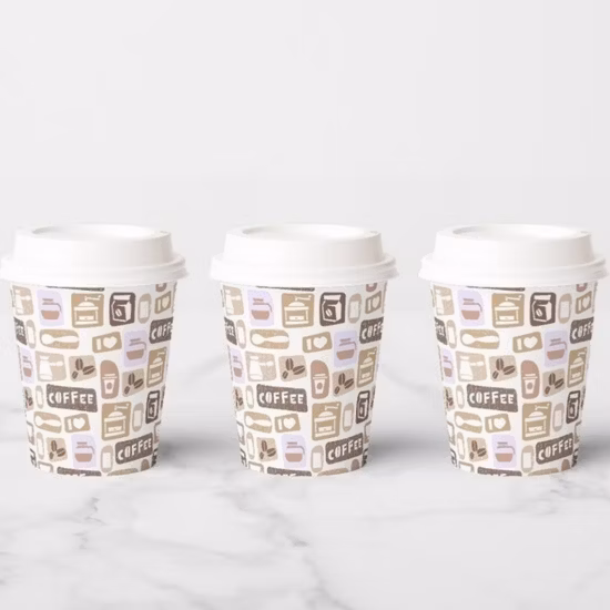 Copo de papel para café descartável impresso com logotipo personalizado barato de alta qualidade