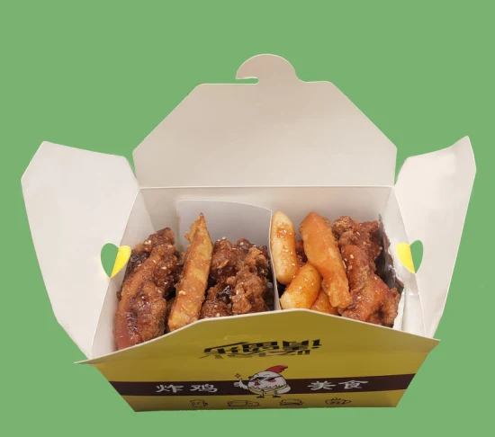 Comida personalizada descartável Togo Papel kraft Brown Restaurante chinês Caixas para embalagem de frango